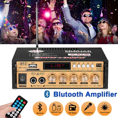 Kaufen USB Stereo Verstärker Bluetooth Digital Power Amplifier HiFi FM Audio Player DHL • 29.99€