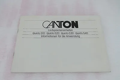 Kaufen CANTON Quinto 510 520 530 540 Anleitung Instruction Manual Bedienungsanleitung • 9.99€
