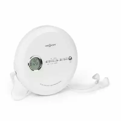 Kaufen CD Player Discman Mobiler MP3 Spieler Bluetooth LCD Display ASP Kopfhörer Weiß • 39.99€
