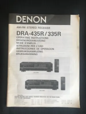 Kaufen DENON Bedienungsanleitung DRA-435R / 335R AM-FM Stereo Receiver - Nachlass • 2.99€