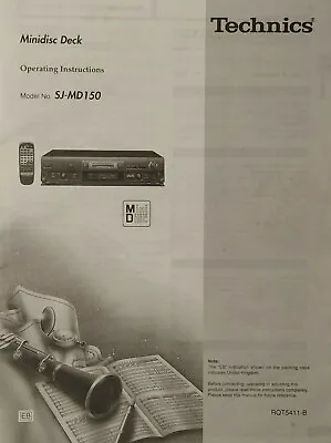 Kaufen Technics SJ-MD150 Minidisc Player Recorder Bedienungsanleitung - BENUTZERHANDBUCH  • 10.84€