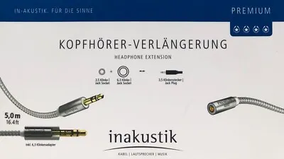 Kaufen Inakustik Premium Stereo Klinken-Verlängerungskabel 5,0 M Vergoldet, UVP 37,99 € • 24.99€