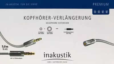 Kaufen Inakustik Premium Stereo Klinken-Verlängerungskabel 5,00 M Vergoldet, UVP 38 € • 22€