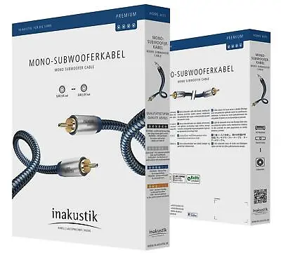 Kaufen Inakustik Premium II Mono Subwooferkabel RCA Cinch 2m  Neu In OVP • 24.90€