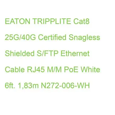 Kaufen EATON TRIPPLITE Cat8 25G/40G Certified Snagless Shielded S/FTP Ethernet Cable RJ • 28.74€