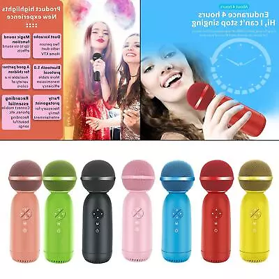Kaufen 2 In 1 Drahtloses Karaoke-Mikrofon Bluetooth 5.0 Für Party-PC Kinder Kinder • 33.51€