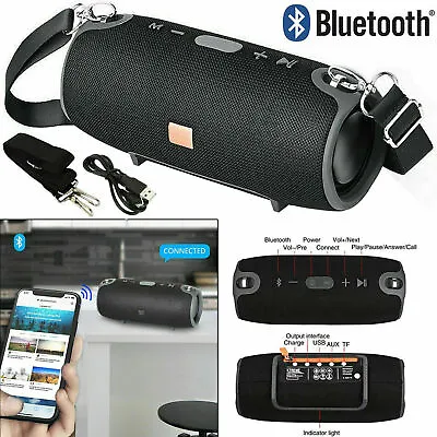 Kaufen 40 W Tragbarer Wireless Bluetooth Lautsprecher Wasserdicht Stereo Bass Laut USB AUX FM • 21.52€