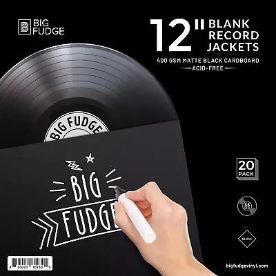 Kaufen BIG FUDGE Pro Blank Schallplatten Hüllen - 12  X Schwarz - 20 Vinyl LP • 19.39€