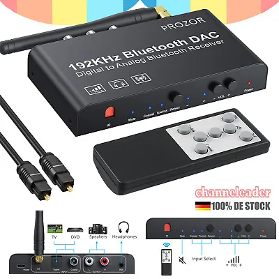 Kaufen DAC Konverter Digital To Analog Wandler Bluetooth Receiver Audio Toslink 192kHz • 29.39€