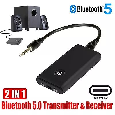 Kaufen 2 IN 1 Bluetooth 5.0 Sender Empfänger Wireless Audio 3,5 Mm Klinke Aux Adapter • 9.11€
