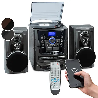 Kaufen Stereoanlage Digital DAB Plattenspieler CD Player Bluetooth Lautsprecher Silber • 270.99€