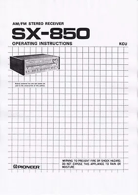 Kaufen Bedienungsanleitung-Operating Instructions Für Pioneer SX-850  • 9€