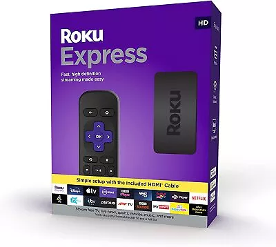 Kaufen Roku 3930EU Express HD Streaming Media Player Schwarz Fernbedienung/App Steuerung • 66.86€