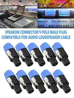 Kaufen 10x Speakon Lautsprecher Stecker 4-polig Schraubbar Boxen Speaker Kabelstecker • 11.06€
