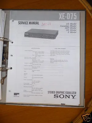 Kaufen Service-Manual Für Sony XE-D75 Equalizer,ORIGINAL! • 10.50€