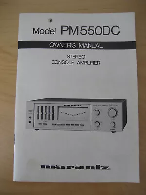 Kaufen Bedienungs- Und Serviceanleitung Marantz PM550DC Verstärker - D+E - Gut-sehr Gut • 12.99€