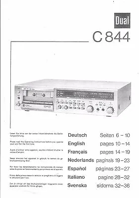 Kaufen Dual Bedienungsanleitung Für C 844 Deutsch  Copy • 8.45€