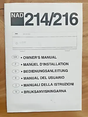 Kaufen NAD 214/216 Endstufen Bedienungsanleitung / Owner Manual • 6.50€