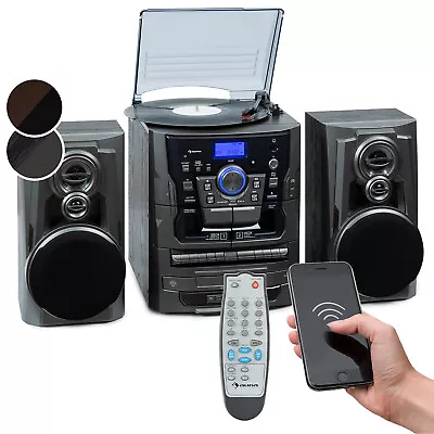 Kaufen Stereoanlage Digital DAB Plattenspieler CD Player Bluetooth Lautsprecher Silber • 199.99€