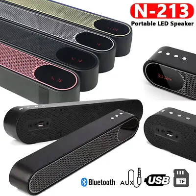 Kaufen N213 Wireless Bluetooth LED Lautsprecher Tragbare Soundbar Party Mini USB AUX • 16.46€