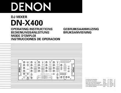 Kaufen Bedienungsanleitung-Operating Instructions Für Denon DN-X400  • 9.50€