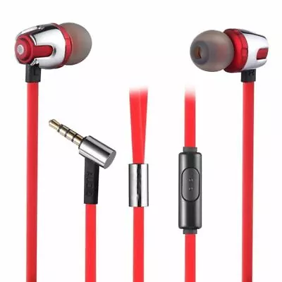 Kaufen 3,5 Mm In Ear Kabelgebundene Ohrhörer Mit Mikro Flache Kopfhörer Für IPhone Samsung Android • 6.72€
