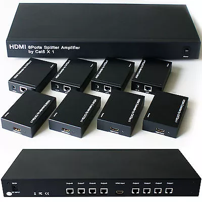 Kaufen 8 Port/Weg HDMI Over Single Cat5e/cat6 Splitter – Full HD Multi Room TV Extender • 455.17€
