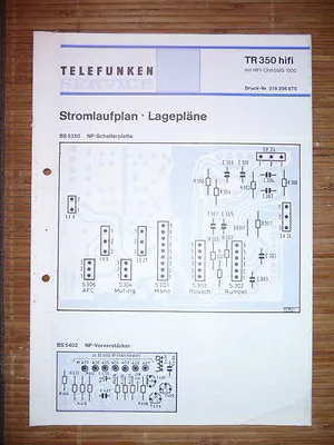 Kaufen Schema,Lagepläne Für Telefunken TR 350 ,ORIGINAL • 11€