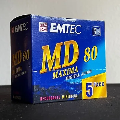 Kaufen ★ 5 Stück EMTEC Maxima MiniDisc 80 Minuten MD BASF ★ NEU OVP 10 15 20 25 Pack ★ • 27€