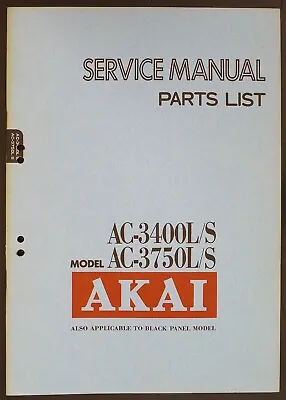 Kaufen Original AKAI AC-3400L AC-3750L Service-Manual/Diagram/Parts List O155 • 17.50€