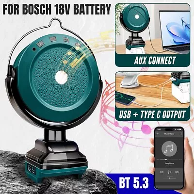 Kaufen Tragbarer Blue-tooth Lautsprecher Soundbox Mit USB/Typ C Für Bosch 18V Akku • 51.16€