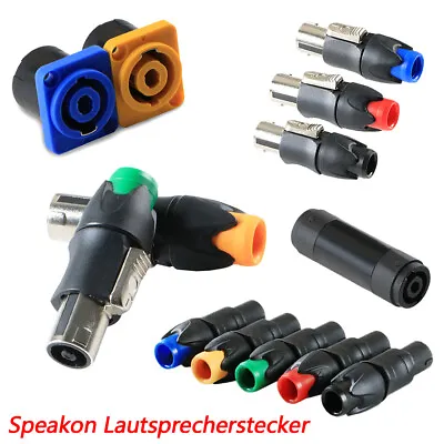 Kaufen 2 Stk 4-Polig Speakon Anschluss Lautsprecher Stecker Buchse Audio Kabel Kupplung • 7.96€
