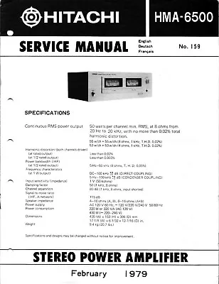 Kaufen Service Manual-Anleitung Für Hitachi HMA-6500  • 10€