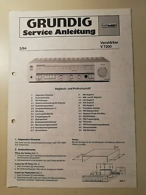 Kaufen  Grundig Service Anleitung, V7200 , Seltene Rarität F. Sammler • 14€