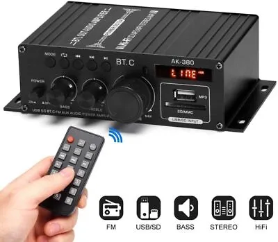Kaufen 800W Bluetooth Verstärker HiFi Power Audio Stereo Bass AMP USB MP3 FM Auto PC DE • 20.79€