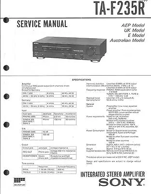 Kaufen Sony Original Service Manual Für TA-F 235R • 9.40€