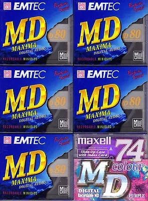 Kaufen 6 Stück MD MiniDisc 74 + 80 Minuten Laufzeit Neu/ovp!! • 20€