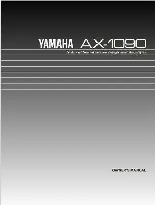 Kaufen Yamaha AX-1090 - Stereo-Soundverstärker - Bedienungsanleitung - BENUTZERHANDBUCH  • 8.13€
