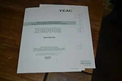 Kaufen Teac X2000R Schaltplan Schematic Diagrams  • 85€