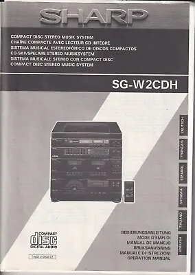 Kaufen Bedienungsanleitung Für Sharp Compact Disc Stereo Musik System SG-W2CDH + Pläne • 1€