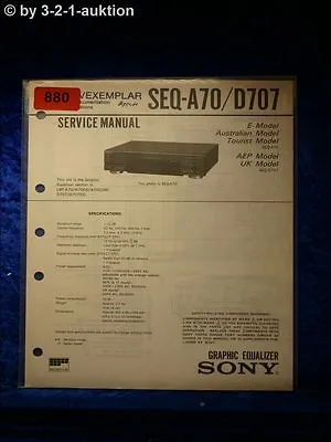 Kaufen Sony Service Manual SEQ A70 / D707 Graphic Equalizer  (#0880) • 14.99€