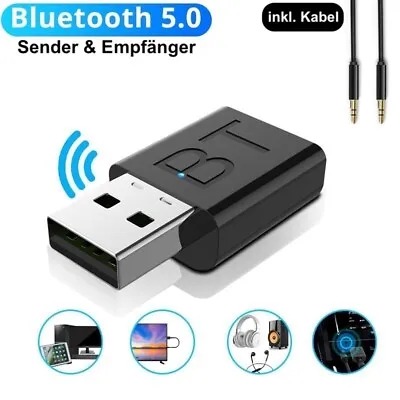 Kaufen 2-in-1 Bluetooth Adapter Transmitter Und Empfänger TV PC Audio Sender 3.5mm NEU • 5.75€