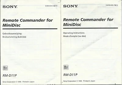 Kaufen *NUR ANLEITUNG* Sony RM-D11P Tastatur Fernbedienung Commander • 13.76€