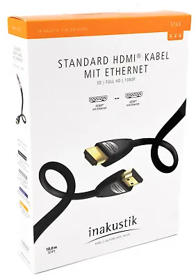 Kaufen Inakustik Star HDMI Kabel 10m Ethernet Full HD 3D 1080p TV LCD Beamer ARC 214 • 24.95€