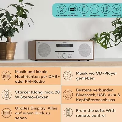 Kaufen Auna DAB+ Radio Mit CD Player 2x 10 W RMS Bluetooth UKW Küchenradio Holzoptik • 3.50€