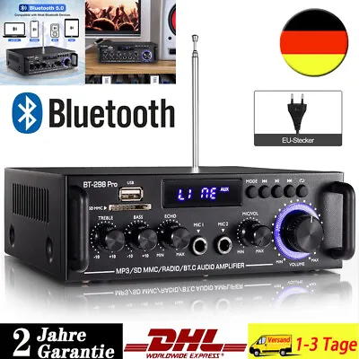 Kaufen HiFi Verstärker Vollverstärker Stereo Receiver Bluetooth USB CD Amplifier 600W • 35.99€