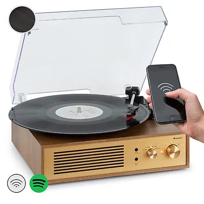 Kaufen Plattenspieler Stereo Lautsprecher Boxen Bluetooth Vinyl Turntable Braun • 61.99€