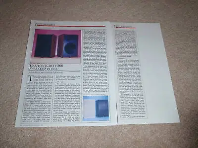 Kaufen Canton Karat 300 Lautsprecher Review, 1985, 2 Seiten, Voll Test • 8.93€