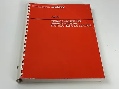Kaufen Original Service Manual For Revox A700 Tape Recorder / Tonbandgerät • 119€