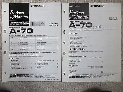 Kaufen Pioneer, A-70 ,Verstärker, Service Manual, Schaltbild, Original • 9.90€
